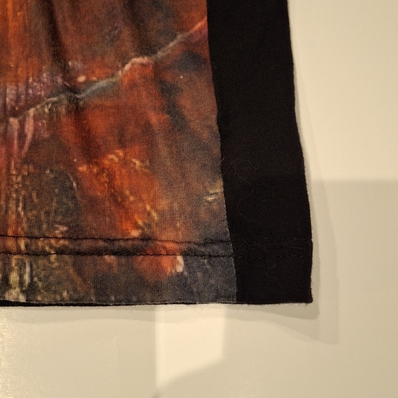 Effection Women's Black Colorful Picasso Short Sleeve Crew Neck Tee XL - Picture 7 of 8